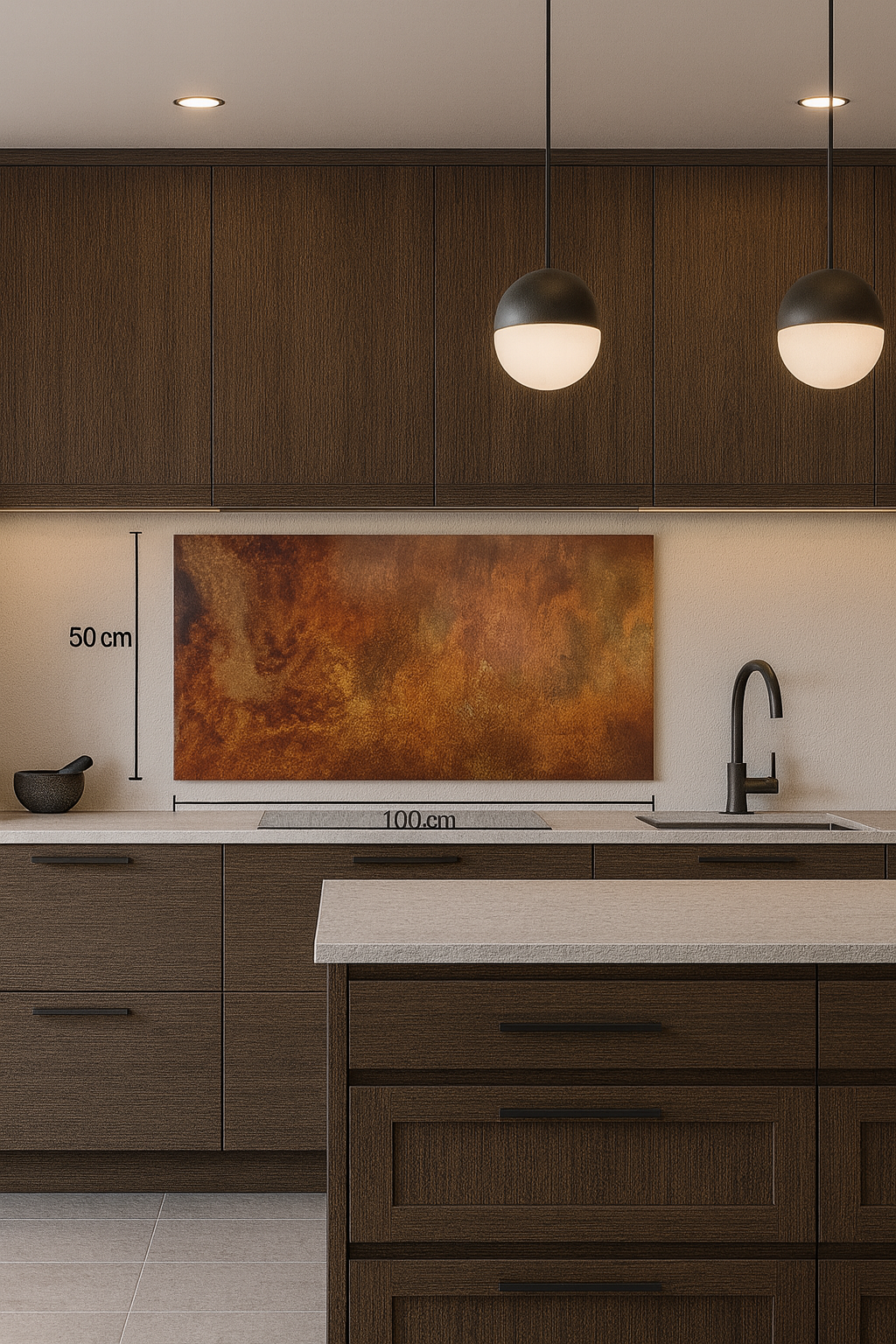 Rusten stænkplade 49x100