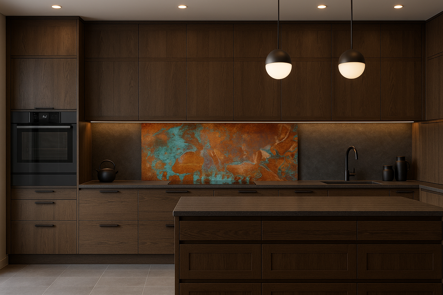 Stænkplade Smoked oak køkken